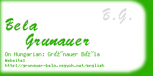 bela grunauer business card